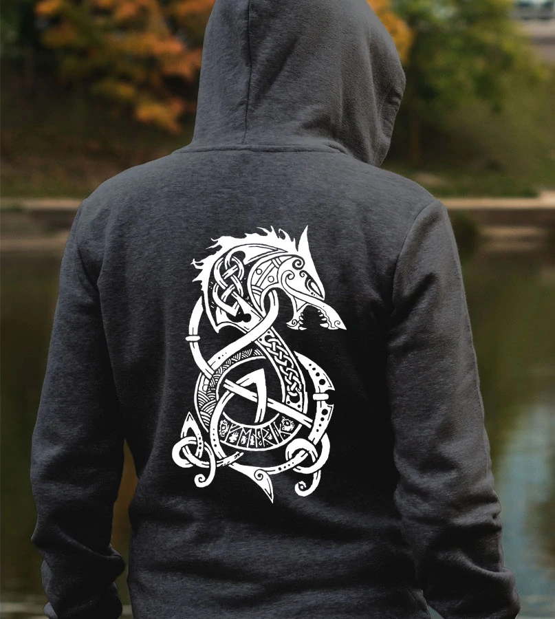 Pánska mikina Valknut a Fenrir